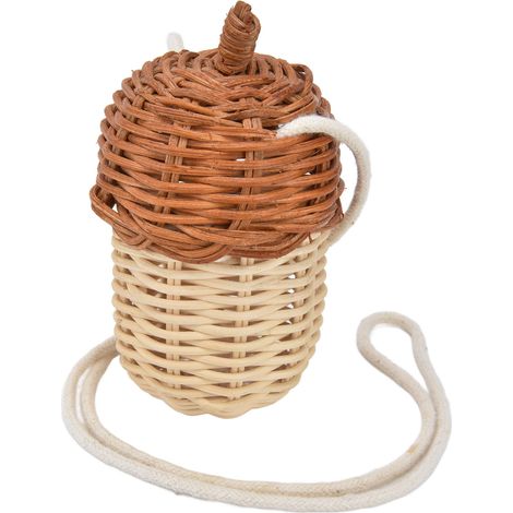 Sac panier en rotin 7 x 13 cm, mini, portable, léger et résistant, idéal pour la photographie. (1/5)