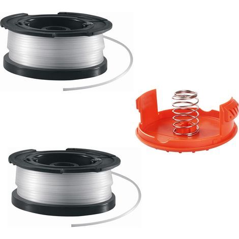 bobines de fil de coupe-bordures Black & Decker et 1 capuchon de protection pour bobine de coupe-bordures, sac de 100 bobines (2+1+1) (1/5)