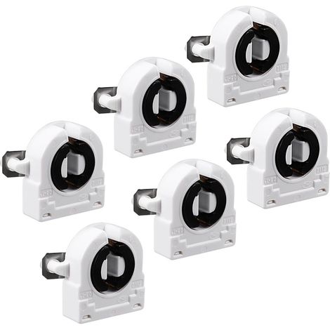 6 pièces T8 support de lumière fluorescente Base G13 douille de lampe de pierre tombale Non shuntée AC 500V 2A pour Tube Fluorescent LED (1/5)