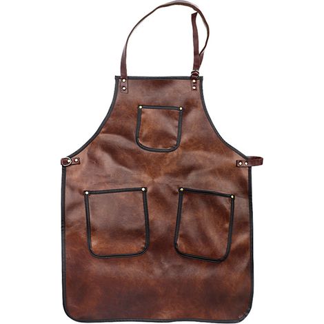 Tablier De Travail En Cuir Pu Ciré - 61 X 79 Cm - Pour Menuisier Chef Barbier Peintre - Unisexe - 1 Pièce (1/5)