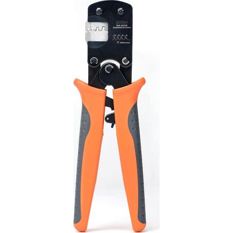 Outil de sertissage à cliquet pour bornes D-sub et connecteurs Molex.