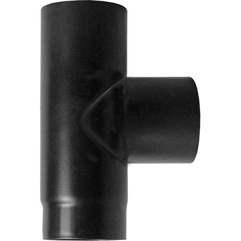 Conector en T para caldera 90 fm-f DN 120 esmaltado 600 grados estufa de leña tubo negro CE Hecho en Italia