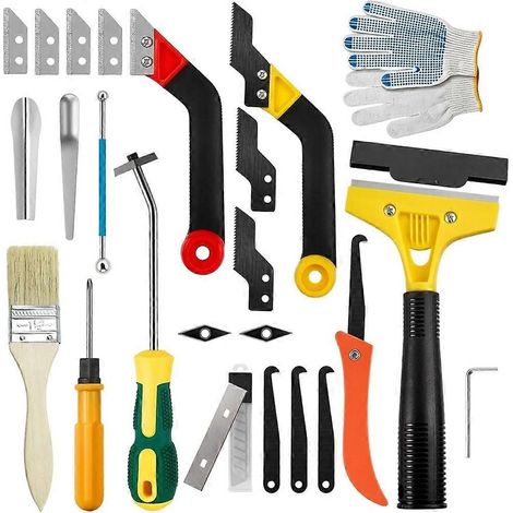 Grattoir à joints de carrelage, scie à joints de carrelage, nettoyeur de joints coudé, pour le nettoyage des carreaux de carrelage, nettoyage des carreaux de sol, salle de bain, cuisine - JBMEDIA (1/4)