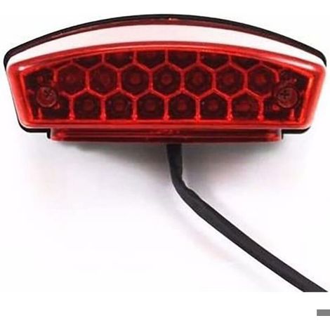 Feu Arriere Moto - LED Rouge - 12 V - 3 Fils - Pour Usage Arriere - 1 Unite (1/5)