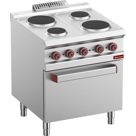 Fourneau électrique 4 plaques - four/grill - Diamond