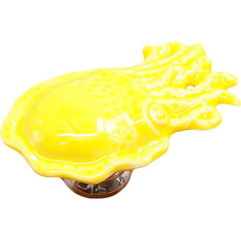 Octopus Shape Ceramic Door Knob Drawer Cupboard Wardrobe Furniture Pull Handle (Yellow) (1/2)