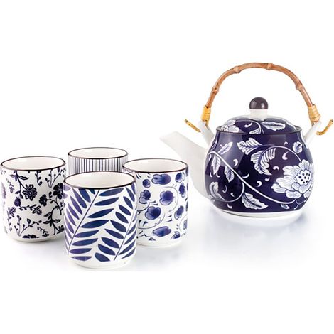 TETERA JAPONESA + 4 TAZAS FLORA - IBILI