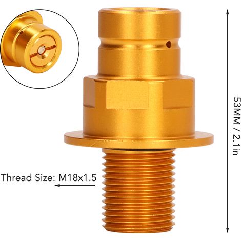 Ortviai Adaptateur CO2 en cuivre doré M18x1.5 pour machines SodaStream Terra et Art – raccord rapide pour bouteille de gaz (1/4)