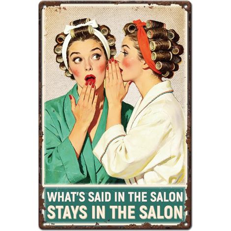 1 Pièce Plaque Metal Vintage Salon de Beauté 30x20cm Décor Murial Vintage Pin-up Citation Amusante Plaque Étain Pré-percé pour Décor Salon de Beauté Barbier Salle de Bain Chambre (1/5)