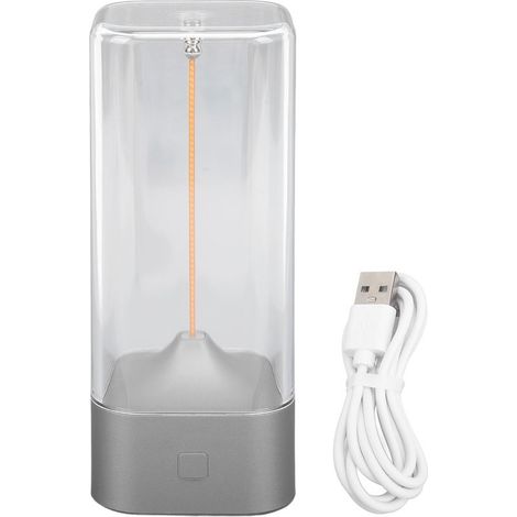 Lampe de Table à Filament Magnétique LED USB Rechargeable Contrôle Tactile Sans Fil Moderne Mèche Bureau pour Chevet Bureau Salon Bar Camping Argenté (1/5)