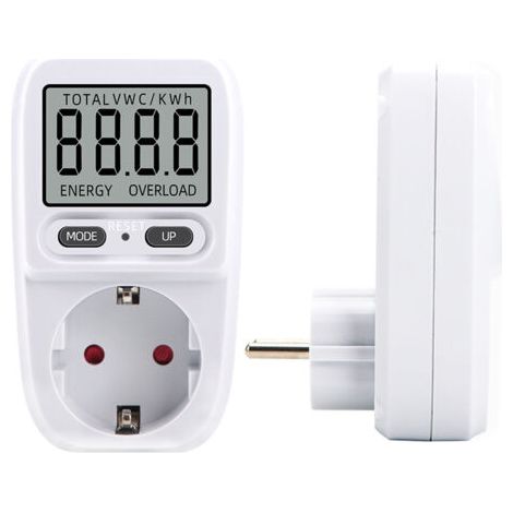 Wattmètre 230 V/16 A,Wattmètre prise compteur d'énergie, consommation d'énergie mètre Contrôleur de Consommation Electrique avec l'écran d'affichage à cristaux liquides, puissance maximum 3680W(1 pièc (1/5)