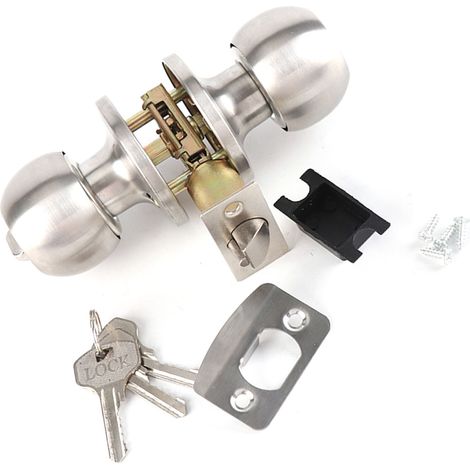 Rohrschloss-Set, 3-polig, Edelstahl, vorgefertigtes Haus, Kugeltürgriff-Set (1/5)
