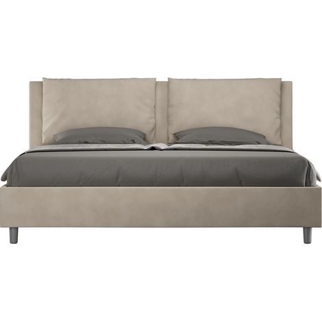 Letto Matrimoniale Large 180x200 cm con Rete e Contenitore Antea Sabbia (1/5)