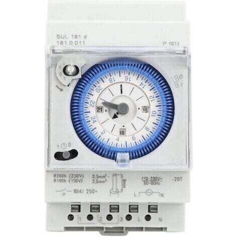 Minuterie analogique avec moteur synchrone et programme journalier, minuterie, 24VAC/DC，16A