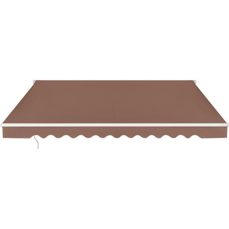 Tenda da sole retrattile 300 x 250 cm angolo di oscuramento regolabile 5-35° design pratico in alluminio marrone 200013638