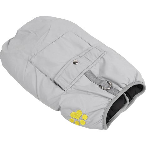 Gilet chaud pour chien, doux, ajustable, double face, imperméable, idéal par temps froid, pour chiens moyens et grands, gris argenté, taille 4XL (1/5)