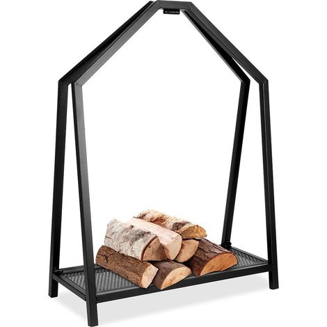 Supporto in metallo porta legna per conservazione legna da ardere h 78 cm (1/5)
