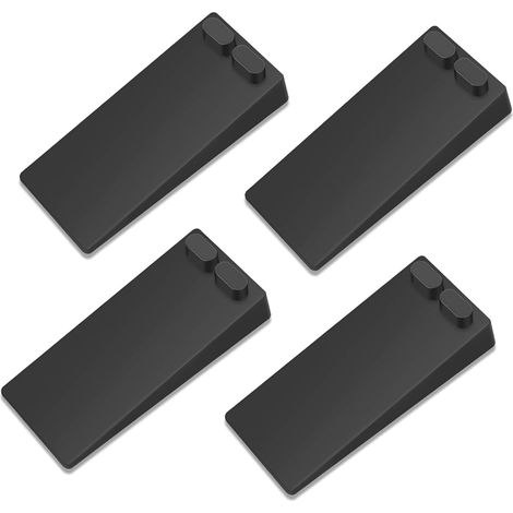 4-teiliger Türstopper aus rutschfestem Gummi, höhenverstellbar (2 mm bis 75 mm), schwarz