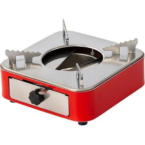 Quemador de alcohol portátil tipo bandeja，quemador de alcohol fijo，adecuado para acampar，rojo (sin alcohol sólido)