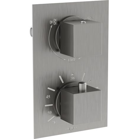 Batterie thermostatique bain-douche Mexen Cube 2 sorties, graphite - 77502-66