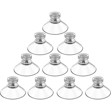 Saugnäpfe mit Gewinde und Rändelmuttern, transparent, Küchensaugnäpfe für Wandmöbel, Handtuchhaken