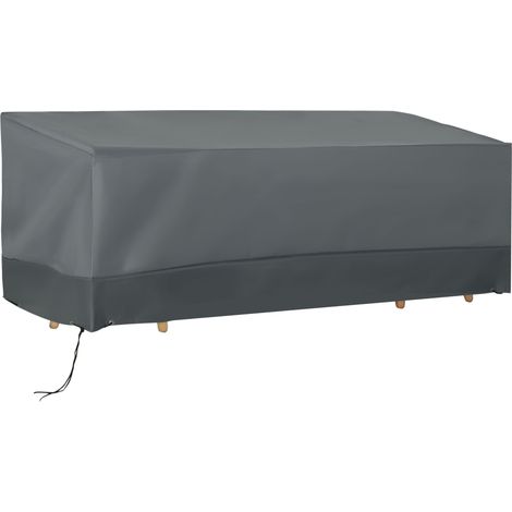 Rectangular Patio Garden Furniture Cover Waterproof 3 Seater Sofa Bistro Set, UV Resistant Protection 600D Oxd Fabric Rattan Lounge Clean Cover, 190 x 72 x 76cm, Grey (1/5)