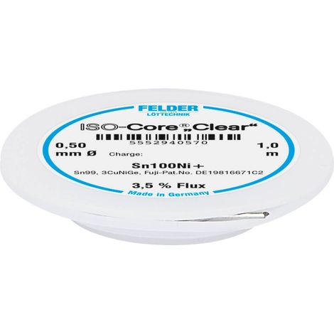 Felder ISO-Core "Clear" Sn100Ni+ Étain à souder bobine Sn99,25Cu0,7Ni0,05 0.5 mm (1/2)