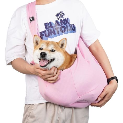 1 Sac à bandoulière pour animal, poche avant, tissu doux, laisse sécurité, chien chat 1-7.5 kg, voyage promenade