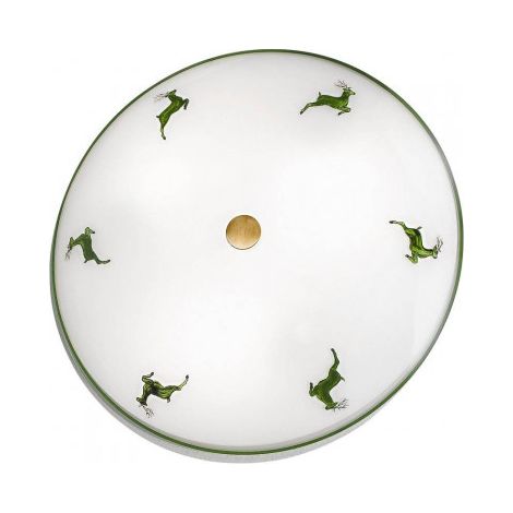 Kolarz NONNA - Plafonnier affleurant à motifs en verre de style cottage en laiton antique, 3x E27 (1/4)