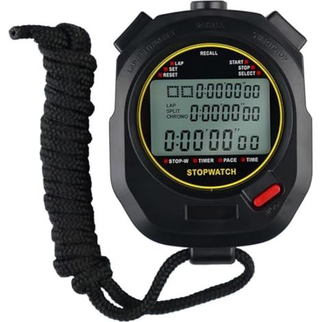 Chronomètre de sport, chronomètre numérique professionnel rétroéclairé, grand écran, mémoire de 100 tours, idéal pour le football, la natation et la salle de sport.