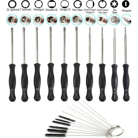 Kit 10 outils réglage carburateur + brosse nettoyage + aiguille carburateur – tronçonneuse / débroussailleuse