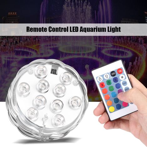 Lampe LED submersible étanche à télécommande et à changement de couleur pour aquarium (1/5)