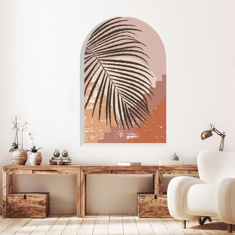 Papier peint intissé pré-encollé fresques géantes - ARCHE FEUILLE DE PALMIER AU MAROC - 90x60cm (1/4)