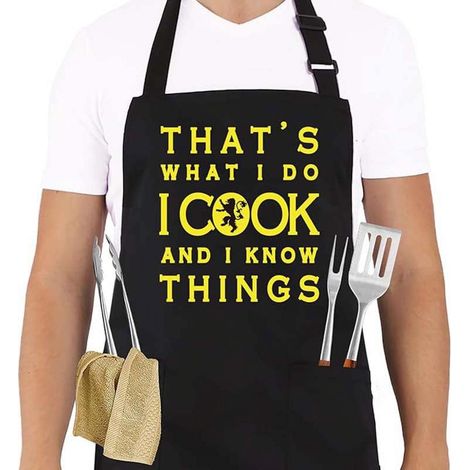 Tablier De Cuisine - 100 % Coton Et Polyester - Longueur Jusqu'aux Genoux - Avec 2 Poches - Ajustable Col Et Ceinture - Pour Homme Et Femme - 1 Pièce (1/5)