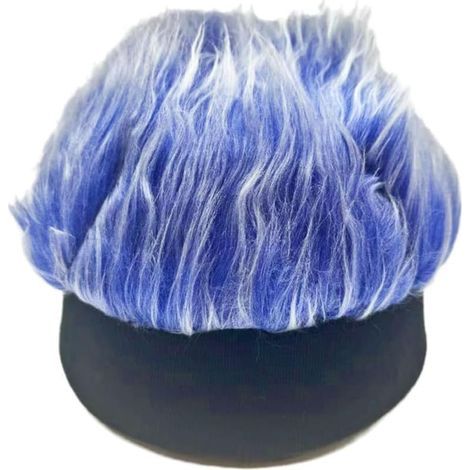 Bandeau de Perruque Créatif, Chapeau en Tricot, Bonnet de Cheveux Unique pour les Fêtes, Bandeau élastique Gris/noir 48-58cm (Bleu) (1/5)