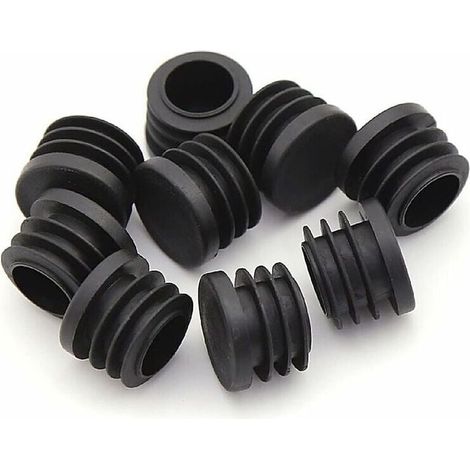30 Embouts de Protection pour Pieds de Chaise, Patins Antidérapants et Silencieux en Plastique Noir, Capuchons Ronds pour Tubes Métalliques, Accessoires de Meubles (1/5)