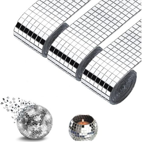 Carrelage Miroir Mosaïque Carré,4800 pièces 5 x 5 mm Autocollant Mosaique Verre Feuilles de mosaïque autocollantes en verre pour le bricolage, la décoration d'intérieur fabrication de cartes (1/5)