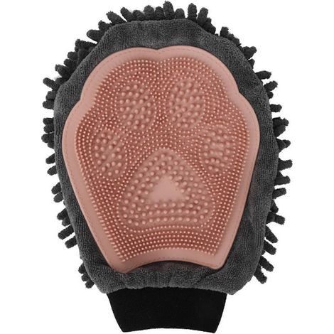 Brosses de toilettage pour chiens, peigne démêlant, gant d'épilation, gant de massage pour chiens, brosse d'épilation, gant de bain pour animaux (rose) (1/5)