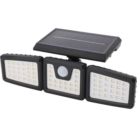Projecteur extérieur solaire avec détecteur de mouvement, 3 têtes orientables, IP65 étanche, grand angle (1/5)