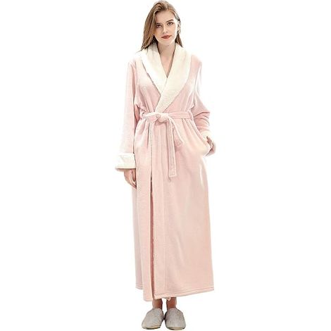 One Piece Femme Robe Longue Robe Chaude Hiver Flanelle Robe (Gris) (1/2)