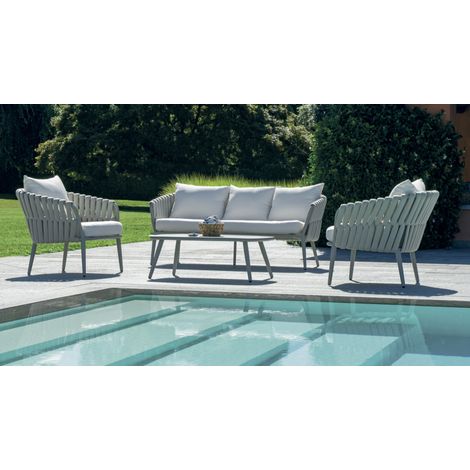 Set in alluminio con corda beige e con cuscini panna MALIGI HOME MG-ROMOLA Alluminio (1/5)