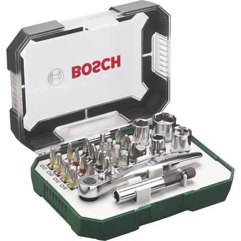 kit avvitamento bosch con cricchetto 26 pezzi