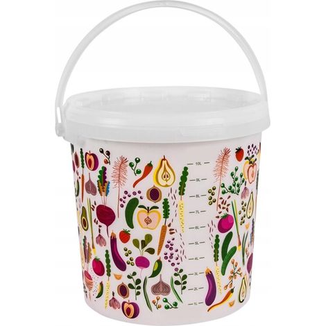 SEAU ALIMENTAIRE DE 10 L AVEC COUVERCLE POUR LÉGUMES ET FRUITS