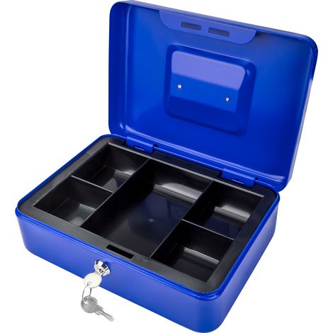 Geldkassette Schatulle Geldbombe Geldschrank Geldkasse Münzfach DGK250 blau (1/5)
