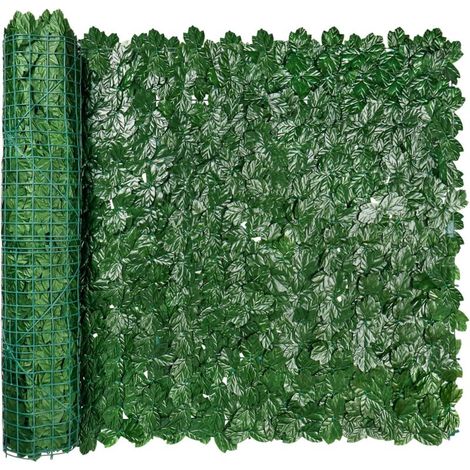 Écran d'Intimité en Lierre Artificiel pour Clôture, Haie Artificielle 100cm x 300cm, Panneaux de Haie Faux, Décoration de Jardin Extérieur, Vert Foncé (1/5)