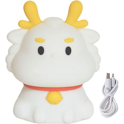 Lampe de nuit silicone rechargeable pour bébé ou nurserie - Modèle animal - Éclairage doux et ajustable - 3000K & RGB - Taille 137mm
