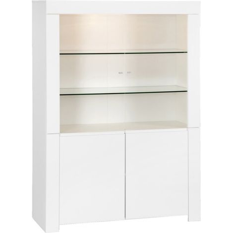 Vetrina credenza FOLOMI - Bianco Lucido - Stile Design - 170x123x50