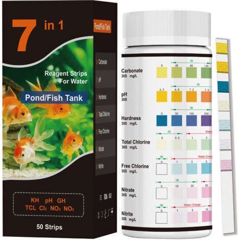 Bandelettes de test de qualité d'eau pour aquariums, adaptées aux aquariums d'eau douce et d'eau de mer, chaque tube contient des bandelettes de test, mesure fiable et précise, facile à utiliser. (1/3)