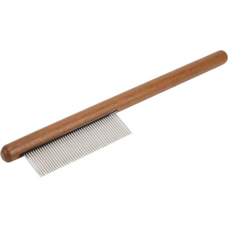 Peigne pour chats et chiens - Enlève les poils morts - Peigne en bois réutilisable pour animaux de compagnie (chats et chiens) - Dents denses (pour poils mi-longs)