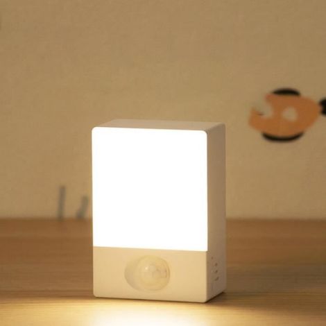 1 Veilleuse LED,Détecteur mouvement PIR,Rechargeable USB,3 modes éclairage,Intérieur chambre couloir (1/4)